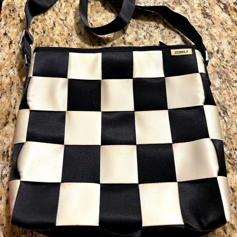 Black and white purse